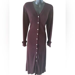 Shape FX Deep Burgundy  Wine Long Sleeve Sweater Dress 1X
